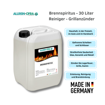 Allrein-Ofra - Brennspiritus 30 Liter Kanister - Reiniger - Grillanzünder