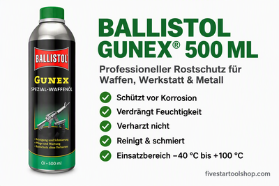 Ballistol Gunex Universalöl 500 ml – Professioneller Rostschutz für Waffen, Werkstatt und Metall