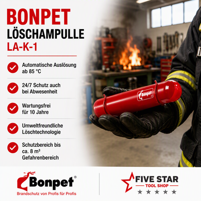Automatischer Brandschutz rund um die Uhr – mit der Bonpet Löschampulle LA-K-1