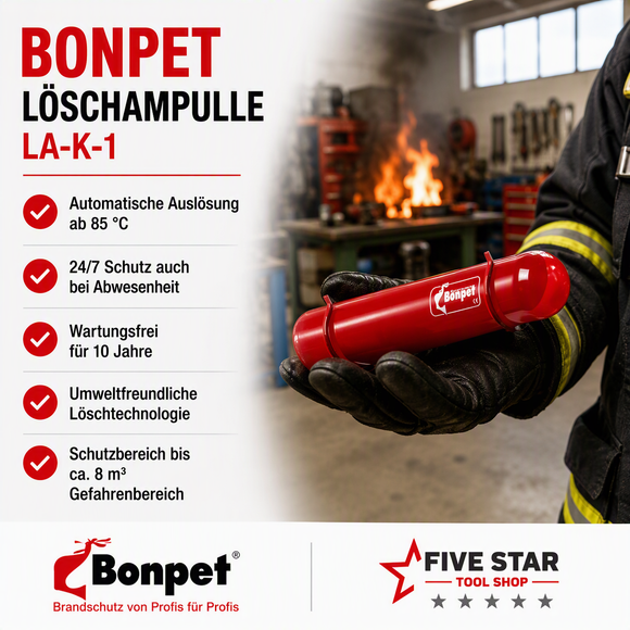 Automatischer Brandschutz rund um die Uhr – mit der Bonpet Löschampulle LA-K-1