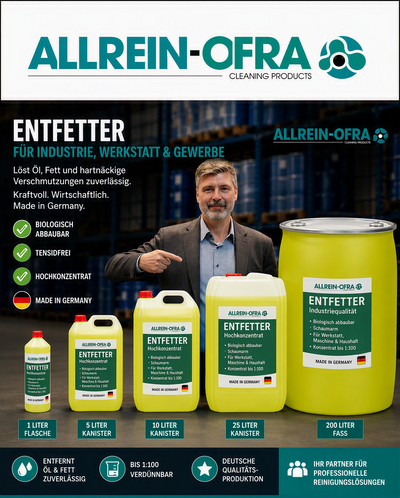 Entfetter für Industrie und Werkstatt: Öl und Fett schnell, gründlich und wirtschaftlich entfernen