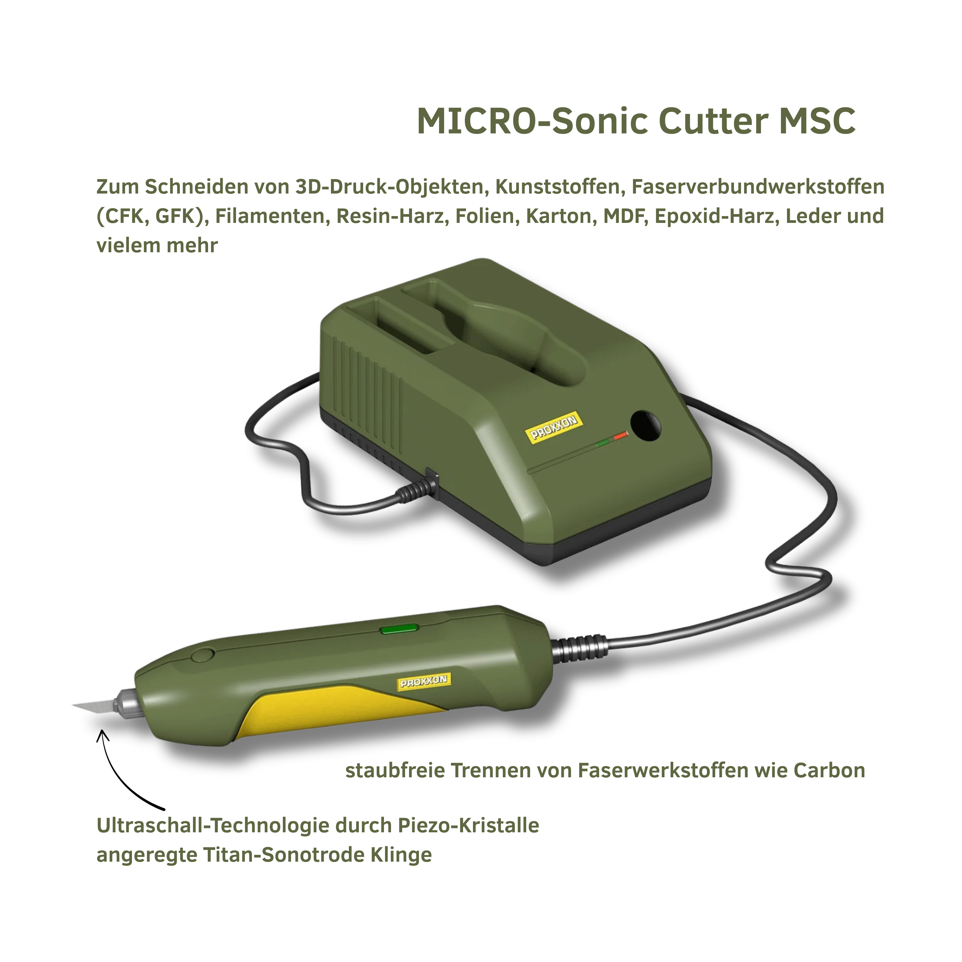 Proxxon MICRO-Sonic Cutter MSC – Präzision trifft Vielseitigkeit
