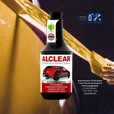 Autoshampoo 721AS - 1 Liter Flasche pH-neutral & Folierung geeignet Alclear €15,66 EUR €15,66 EUR pro l * inkl. MwSt.* zzgl. Versandkosten