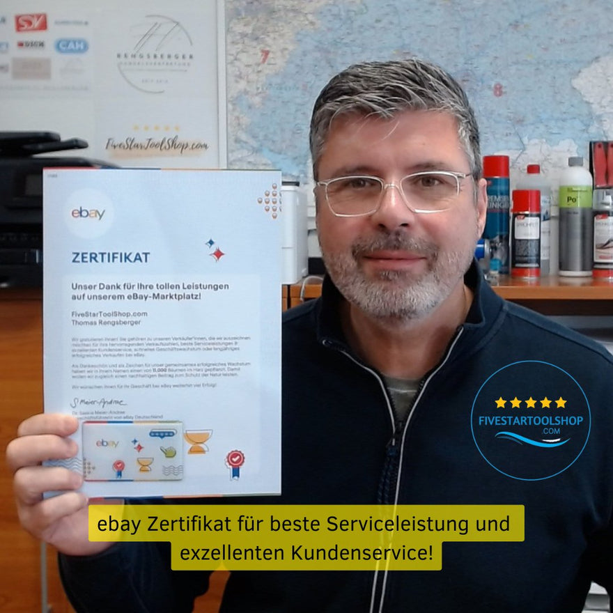 ebay Zertifikat für unseren regionalen Onlineshop fivestartoolshop.com - fivestartoolshop.com