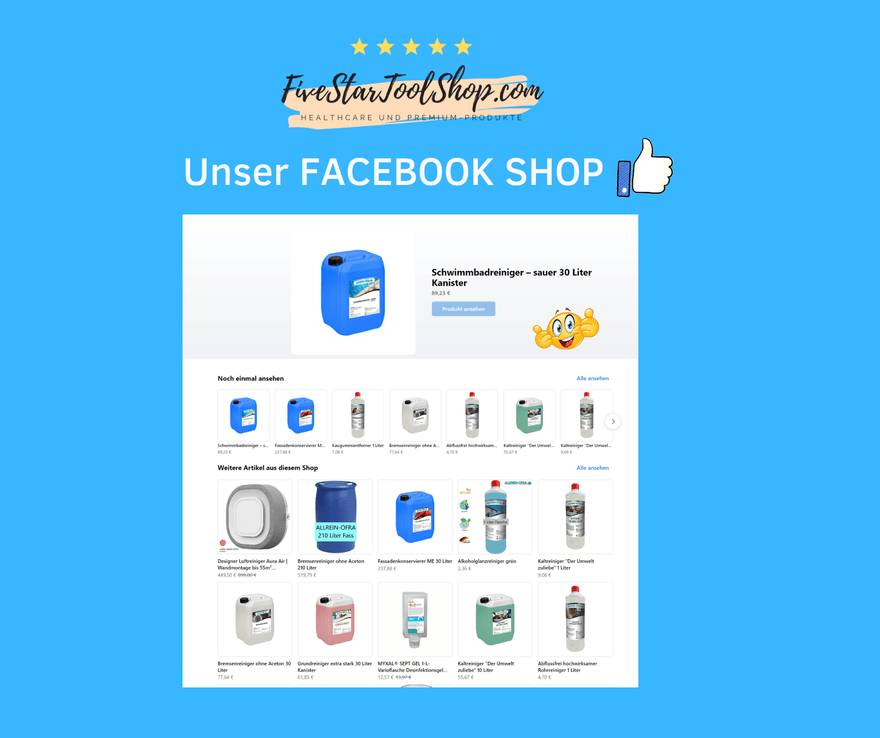 Unser Onlineshop fivestartoolshop.com auf FACEBOOK - fivestartoolshop.com