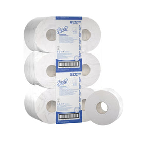 Scott® ESSENTIAL™ Toilettenpapier - Großrolle / Weiß - 12 Rolls  x 474 Toilet Tissue Sheets | Karton (12 Rollen)