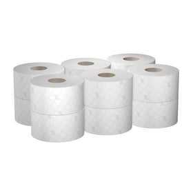 Scott® ESSENTIAL™ Toilettenpapier - Großrolle / Weiß - 12 Rolls  x 474 Toilet Tissue Sheets | Karton (12 Rollen) - 0