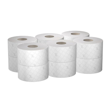 Scott® ESSENTIAL™ Toilettenpapier - Großrolle / Weiß - 12 Rolls  x 474 Toilet Tissue Sheets | Karton (12 Rollen) - 0