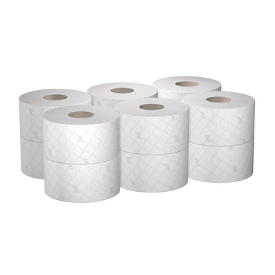 Scott® ESSENTIAL™ Toilettenpapier - Großrolle / Weiß - 12 Rolls  x 474 Toilet Tissue Sheets | Karton (12 Rollen) - 0