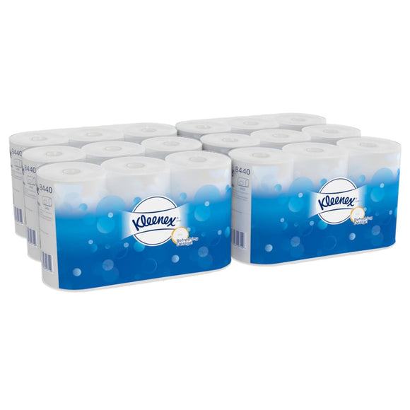 Kleenex® Toilettenpapier - Standard / Weiß - 6 Packs  x 6 small rolls  x 350 Toilet Tissue Sheets | Karton (6 Päckchen)