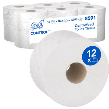 Scott® Control™ Toilettenpapier - Zentralentnahme  / Weiß /204 - 12 Rolls  x 833 Toilet Tissue Sheets | Karton (12 Rollen)