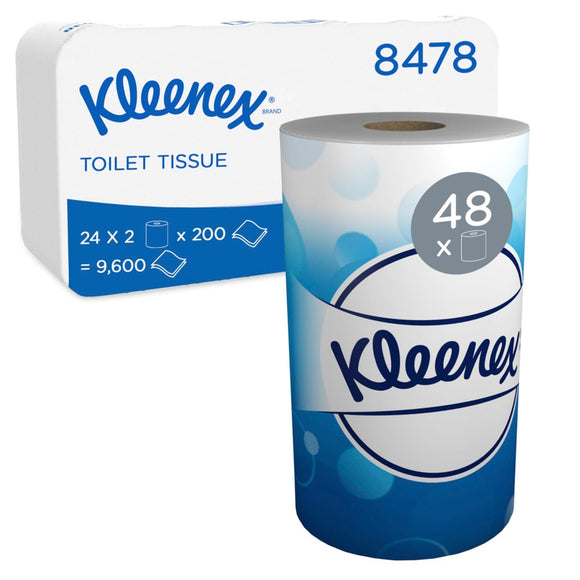 Kleenex® Toilettenpapierrollen - Kleinrollen / Weiß - 24 Packs  x 2 small rolls  x 200 Toilet Tissue Sheets