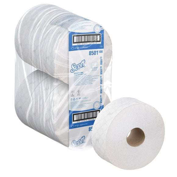 Scott® ESSENTIAL™ Toilettenpapier - Jumbo / Weiß - 6 Rolls  x 1053 Toilet Tissue Sheets | Karton (6 Rollen)