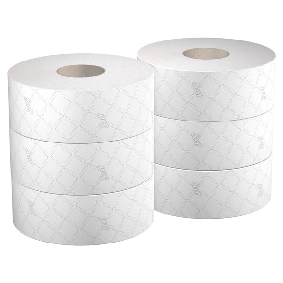 Scott® Essential™ Toilettenpapier - Maxi Jumbo / Weiß /380 - 6 Rolls  x 1 Toilet Tissue Sheet | Karton (6 Rollen)