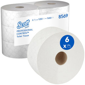 Scott® Control™ Toilettenpapier - Zentralentnahme  / Weiß /314m - 6 Rolls  x 1280 Toilet Tissue Sheets | Karton (6 Rollen)