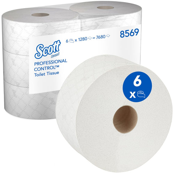 Scott® Control™ Toilettenpapier - Zentralentnahme  / Weiß /314m - 6 Rolls  x 1280 Toilet Tissue Sheets | Karton (6 Rollen)