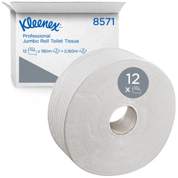 Kleenex® Toilettenpapier - Großrolle / Weiß /180 - 12 Rolls  x 474 Toilet Tissue Sheets | Karton (12 Rollen)