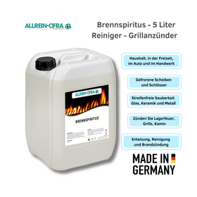 Brennspiritus – 5 Liter Kanister Reiniger & Grillanzünder Allrein-Ofra