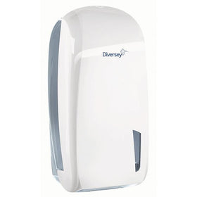 Einzelblatt-Toilettenpapierhalter, Spender für Toilettenpapier in Einzelblätter; Material: Kunststoff; Farbe: weiß/transparent; Grösse: 328 x 165 x 135 mm (HxBxT); passendes Papier 7523655 | Packung (1 Stück)