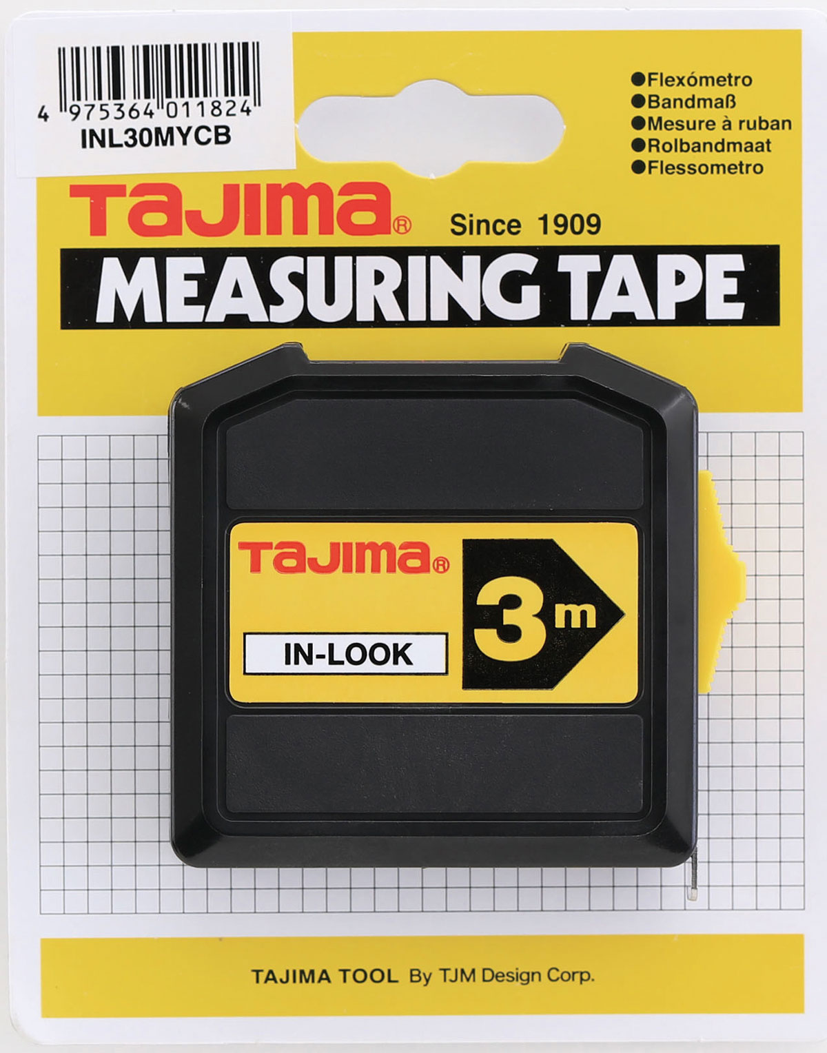 Tajima - Taschenbandmaß - In Look - 13 mm 3 m Maßband - fivestartoolshop.com