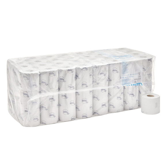 Kleenex® Toilettenpapierrollen - Kleinrollen / Weiß - 8 Packs  x 12 small rolls  x 250 Toilet Tissue Sheets | Karton (8 Päckchen)