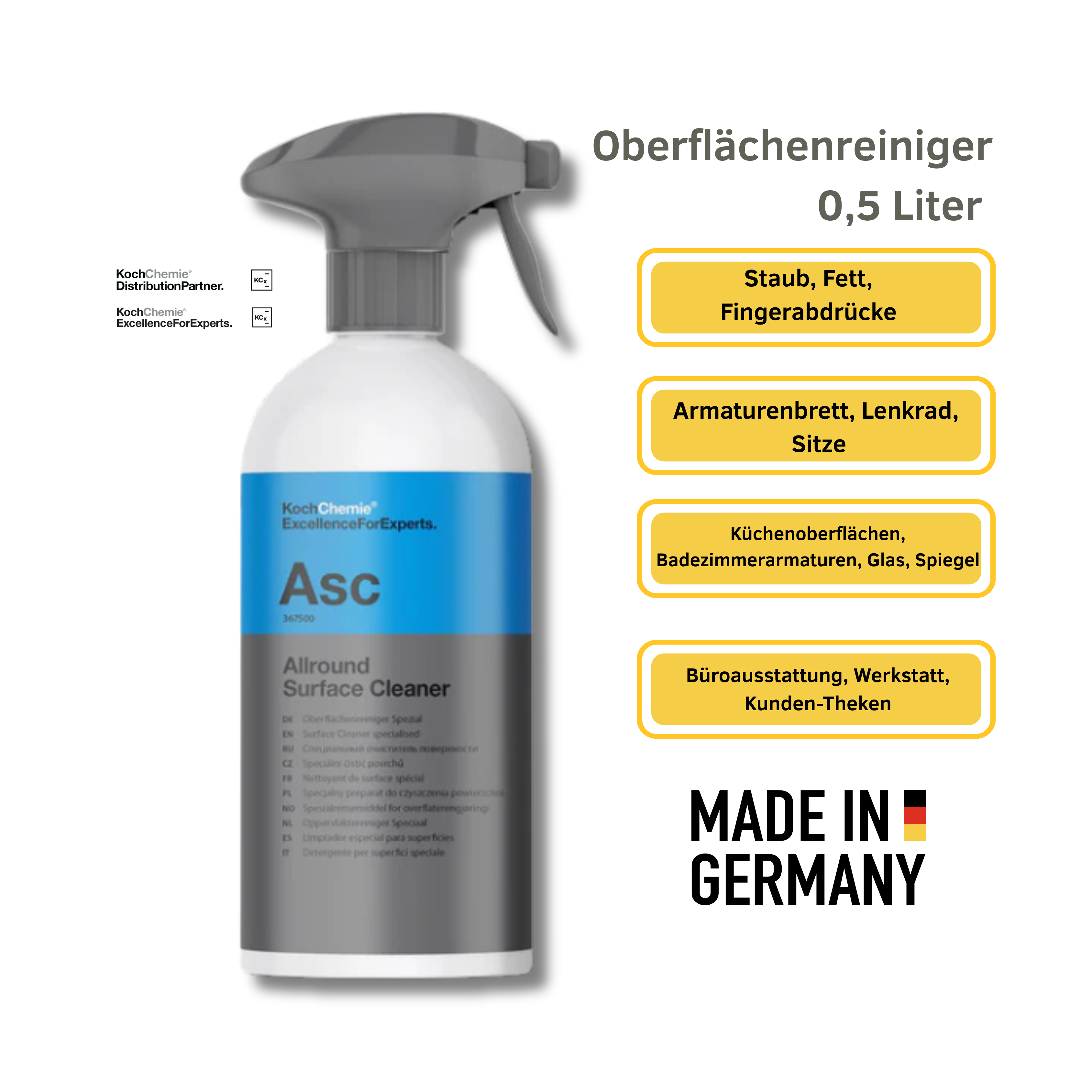 Koch Chemie - Oberflächenreiniger Spezial Allround Surface Cleaner ASC 0,5 Liter - 367500