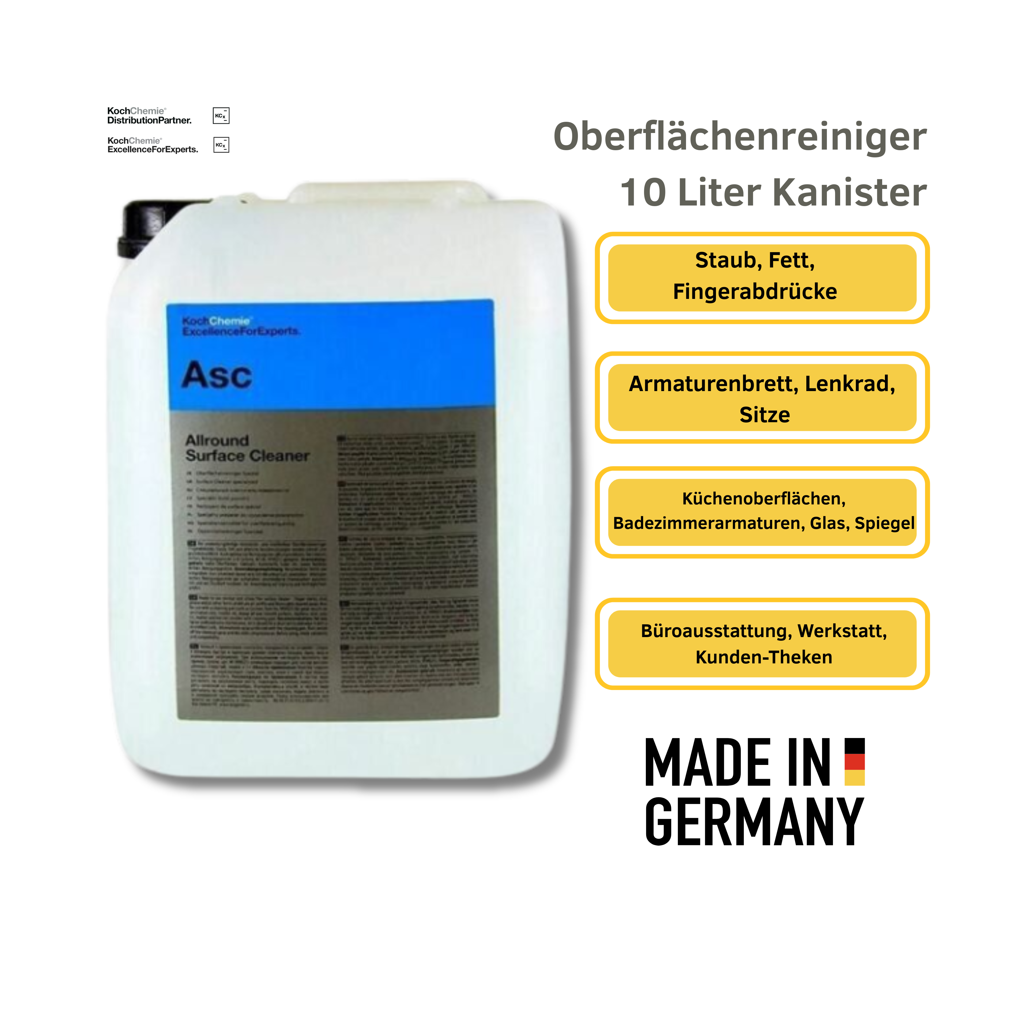 Koch Chemie - Oberflächenreiniger Spezial Allround Surface Cleaner ASC 10 Liter Kanister - 367010