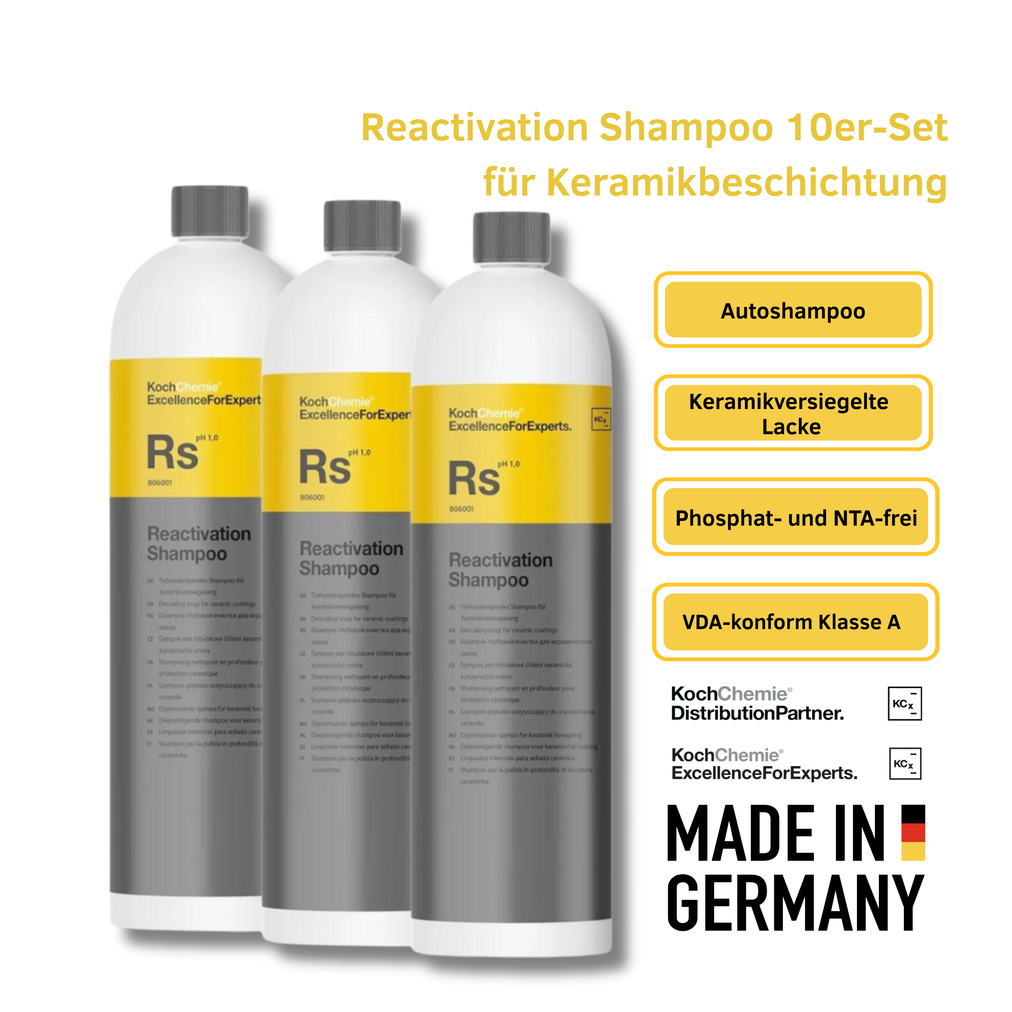 Koch Chemie - Autoshampoo RS  10er Set – Reactivation Shampoo - 806001