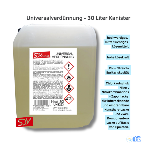 Universalverdünnung 30 Liter Kanister – für Lacke & Farben SDV Chemie