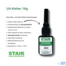 Staik Acrybond 2002 - 16g Hochleistungs UV-Kleber für Metall und Glas Industrieklebstoff-1