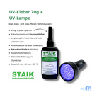 Staik Acrybond 2002 incl. UV-Lampe Industrieklebstoff  - 70g Hochleistungs UV-Kleber für Metall und Glas-1