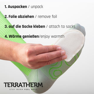 Zehenwärmer | TerraTherm | ultradünne Wärmepads