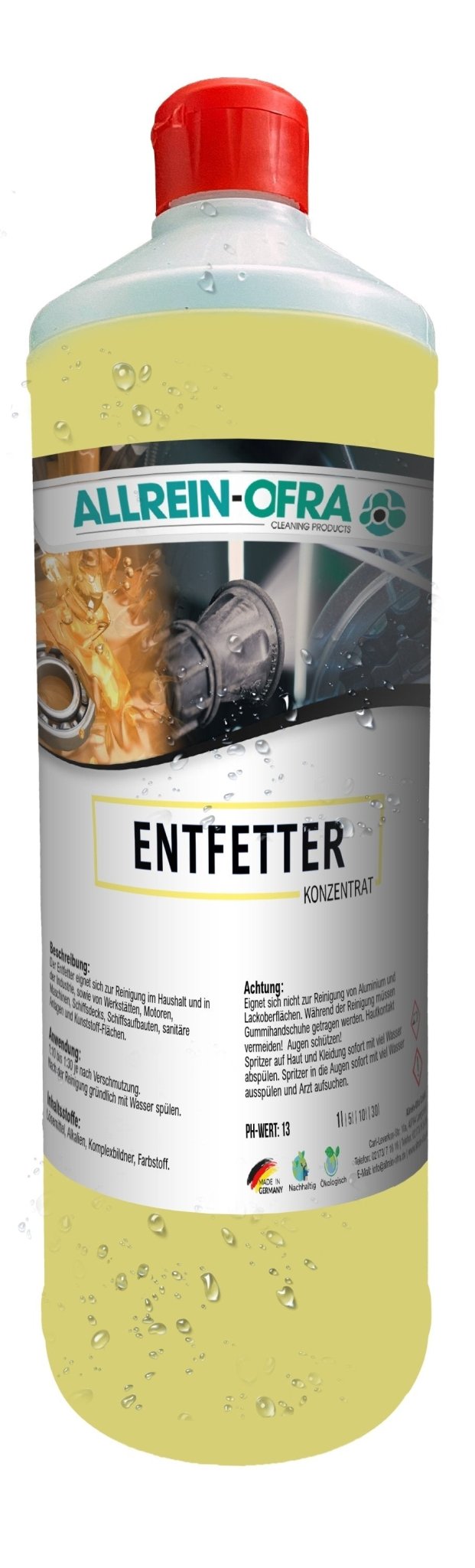 Entfetter | 1 Liter Flasche | Made in Germany | Allrein-Ofra - fivestartoolshop.com