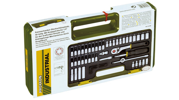 Feinmechanikersatz mit Knüppelratsche 1/4", 50 - teilig - Proxxon - fivestartoolshop.com