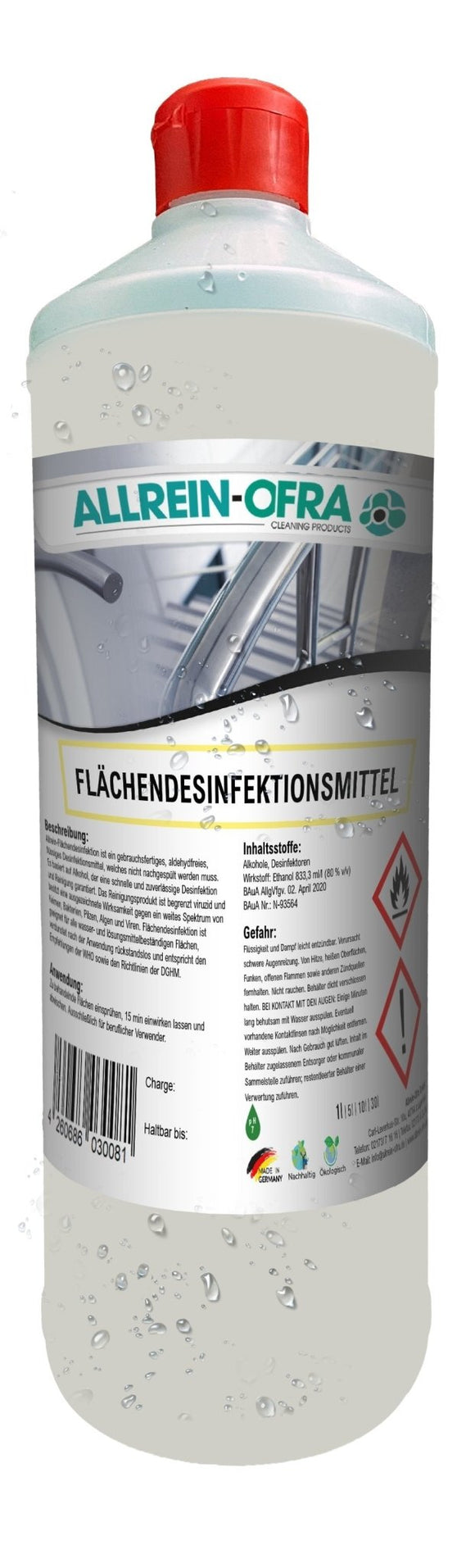Flächendesinfektionsmittel | 1 Liter Flasche | Made in Germany - fivestartoolshop.com