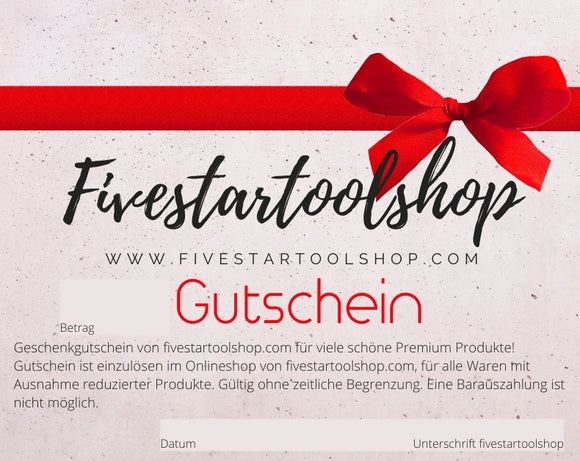 Geschenkgutscheine - fivestartoolshop.com
