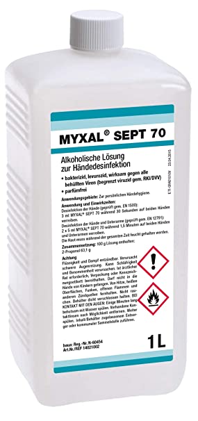 Handdesinfektion | MYXAL® SEPT 70 | Propanolbasis | 1000ml-Hartflasche - fivestartoolshop.com