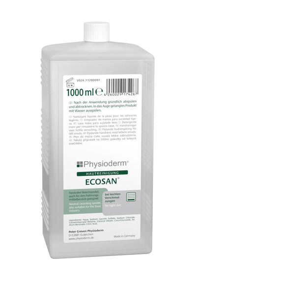 Handwaschlotion für leichte Verschmutzung | Ecosan 1 Liter Hartflasche - fivestartoolshop.com