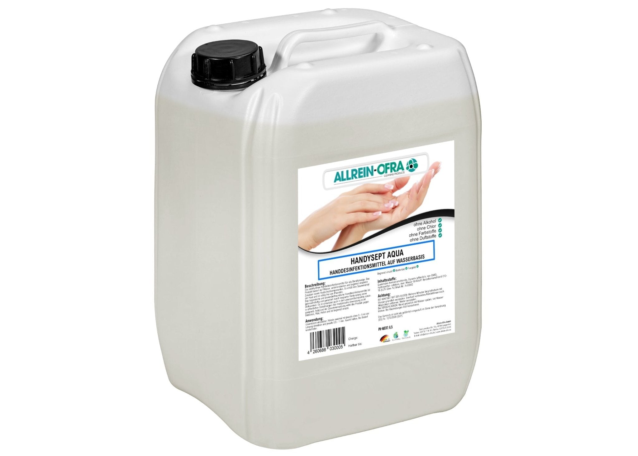 Handysept Aqua | Handdesinfektionsmittel auf Wasserbasis | 5 Liter Kanister - fivestartoolshop.com