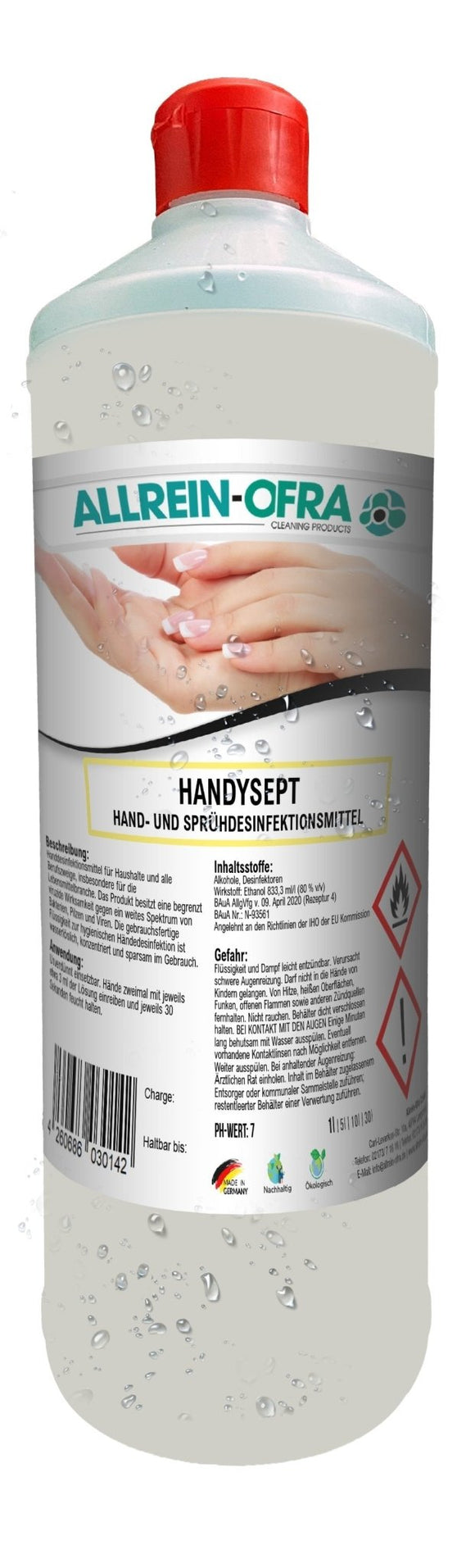Handysept | Hand- und Sprühdesinfektionsmittel | 1 Liter Flasche - fivestartoolshop.com
