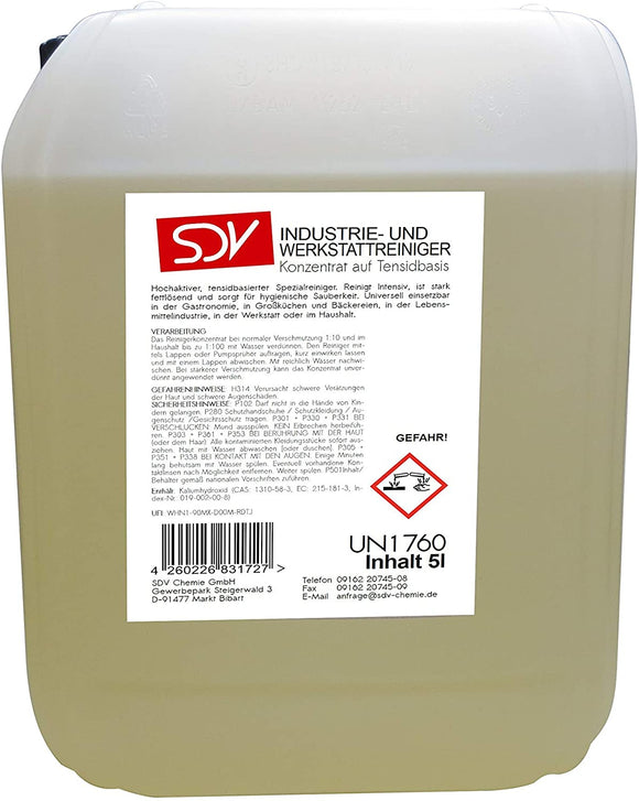 Industrie- Werkstattreiniger | 5 Liter Kanister | Konzentrat | SDV-Chemie - fivestartoolshop.com