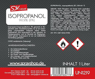 Isopropanol | 1 Liter Blechdose | Kleberestentferner | SDV-Chemie - fivestartoolshop.com