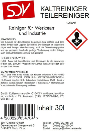 Kaltreiniger | 30L Kanister | SDV Chemie - fivestartoolshop.com