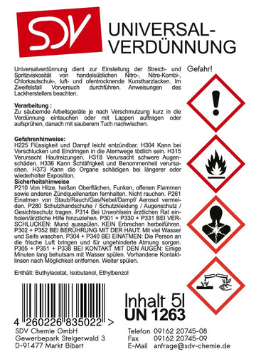 SDV Chemie Universalverdünnung - 30 Liter Kanister - fivestartoolshop.com