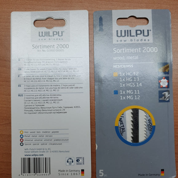 Stichsägeblatt | Sortiment 2000 | Holz + Metall | 5er Sortiment | WILPU - fivestartoolshop.com