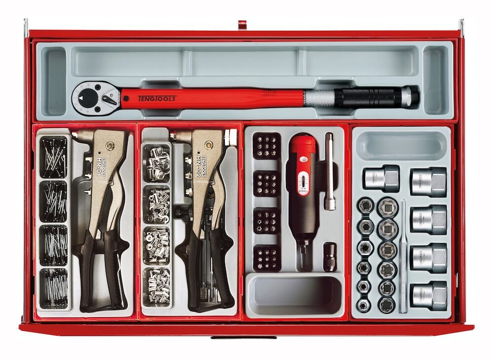 Werkzeugsatz 1055 Stück Rot | Tengtools | 26" PRO Stack TT - fivestartoolshop.com