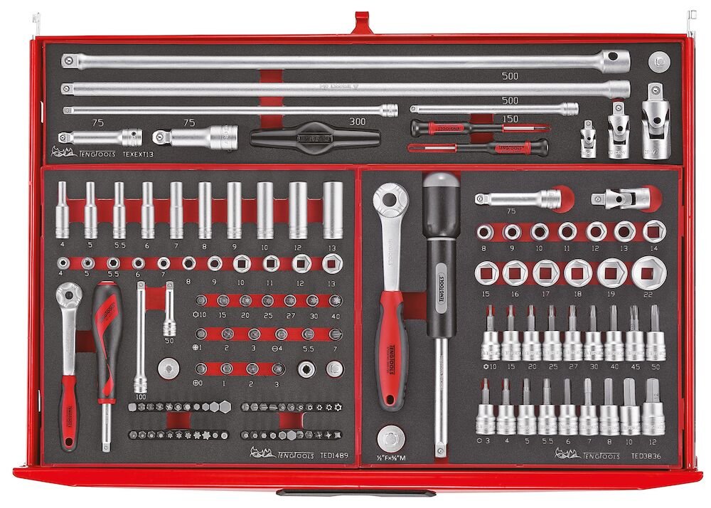 Werkzeugsatz 417 Teile Rot | Tengtools | 26" PRO Stack FOAM - fivestartoolshop.com