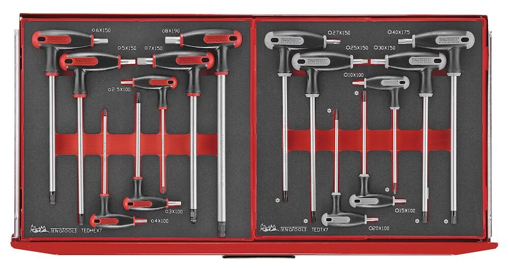 Werkzeugsatz 417 Teile Rot | Tengtools | 26" PRO Stack FOAM - fivestartoolshop.com