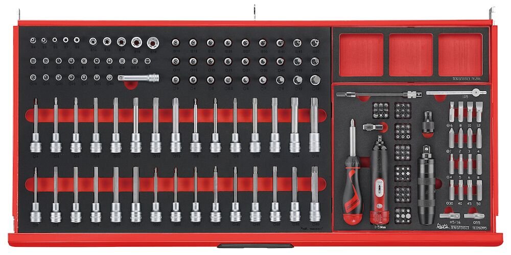 Werkzeugsatz 631 Stück Rot | Tengtools | 37" PRO Cabinet FOAM - fivestartoolshop.com