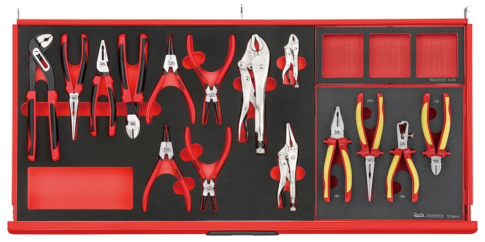 Werkzeugsatz 631 Stück Rot | Tengtools | 37" PRO Cabinet FOAM - fivestartoolshop.com